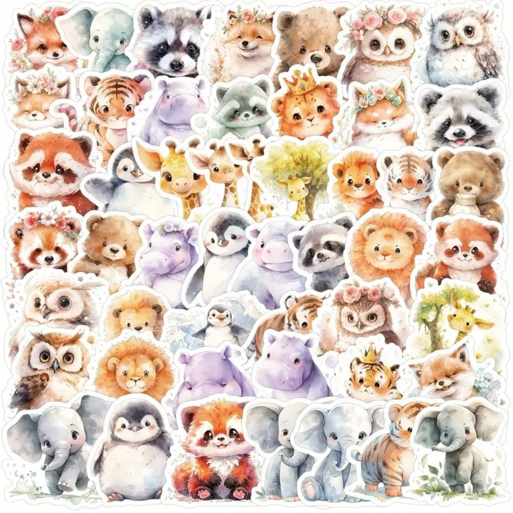 50 Cute Baby Animal Stickers
